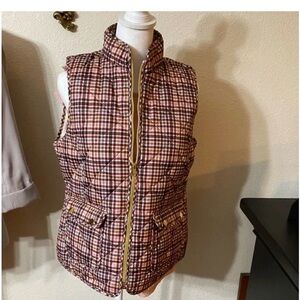 Plaid Puffer Vest for Women